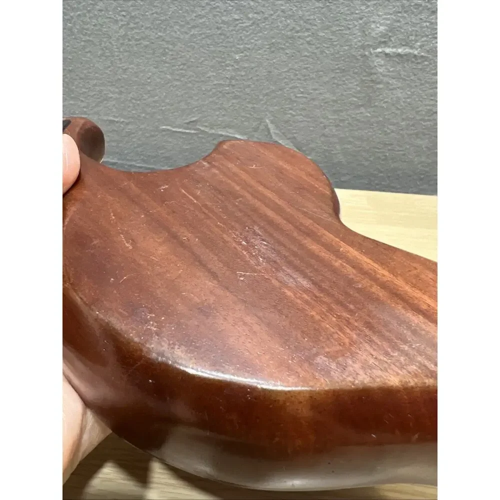 Hand-Carved Mahogany Wood Serving Tray w/ A Leaf or Organic Shape - Picture 7 of 7